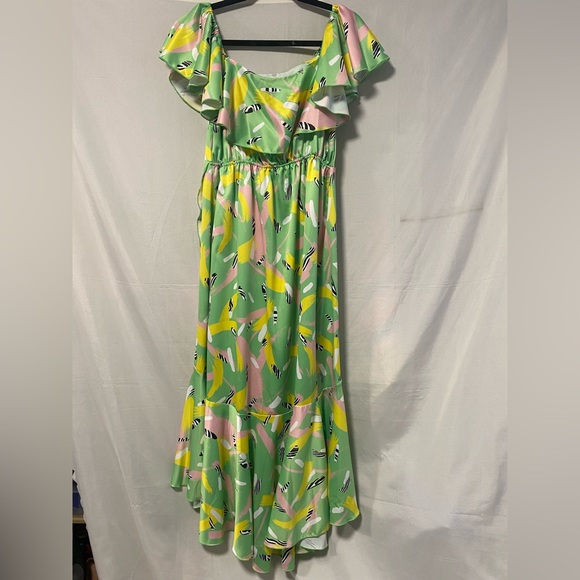 Flounce London Satin Bardot Dress Size 4 - Picture 9 of 11